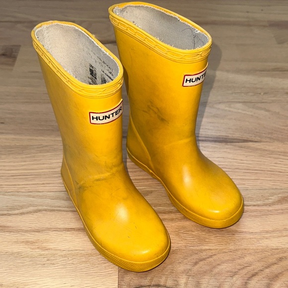 Hunter yellow rain boots little kids toddler size 9 - Picture 1 of 9